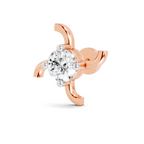 0.5 Carat Diamond Nose Pin 14K Screw - Rose Gold