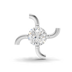 0.5 Carat Diamond Nose Pin 14K Screw - White Gold