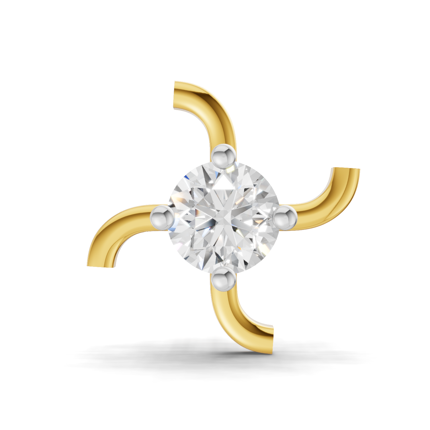 0.5 Carat Diamond Nose Pin 14K Screw