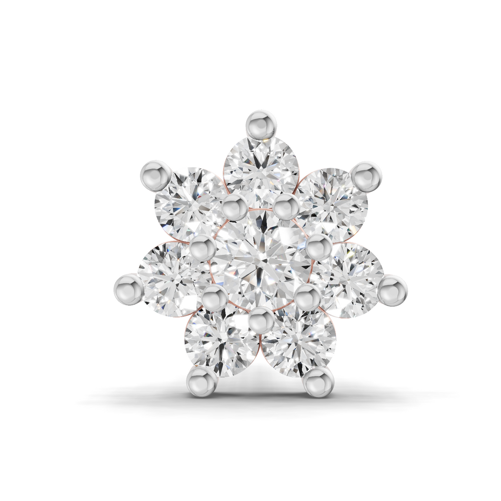 0.16 Carat Celestial Diamond Nose Pin 14K Screw - Rose Gold