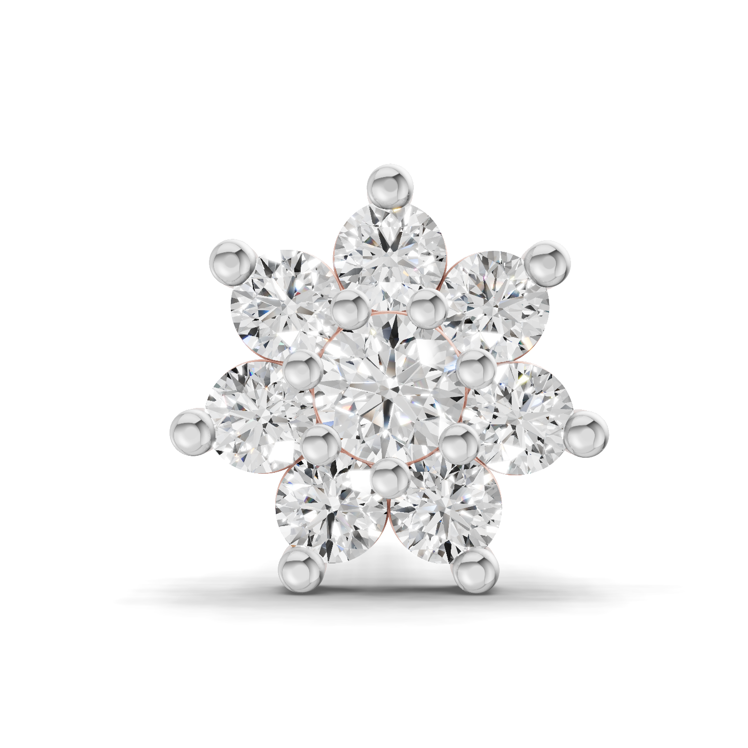 0.16 Carat Celestial Diamond Nose Pin 14K Screw - Rose Gold