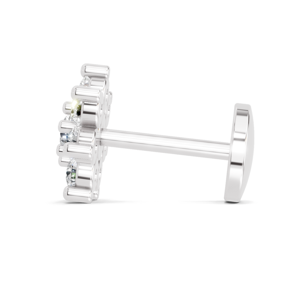 0.16 Carat Celestial Diamond Nose Pin 14K Screw - White Gold