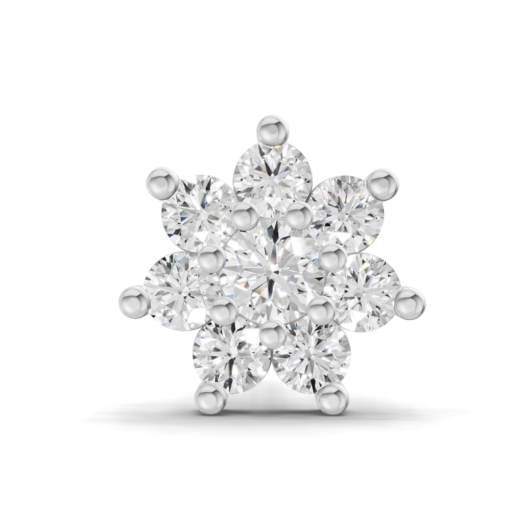 0.16 Carat Celestial Diamond Nose Pin 14K Screw - White Gold