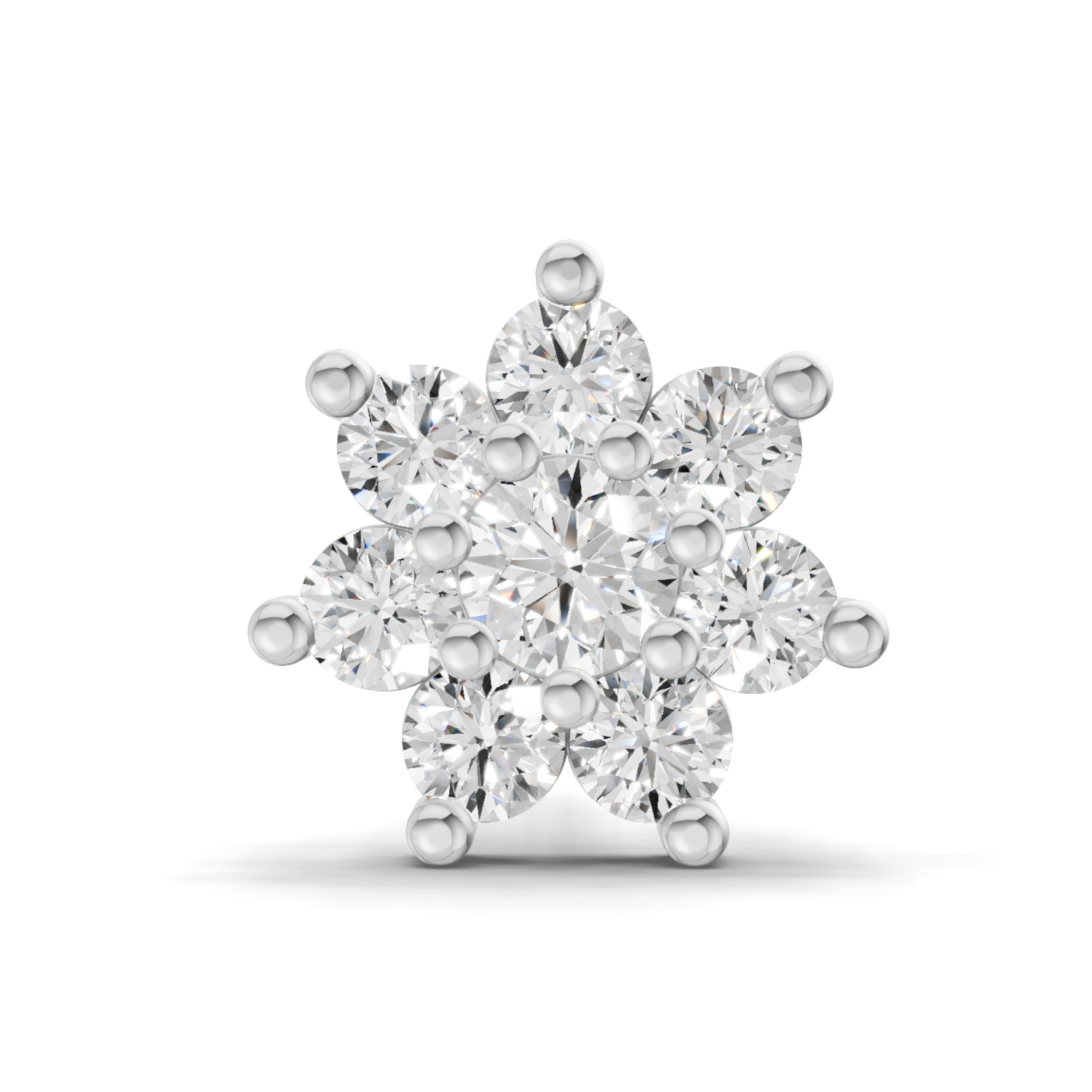 0.16 Carat Celestial Diamond Nose Pin 14K Screw - White Gold