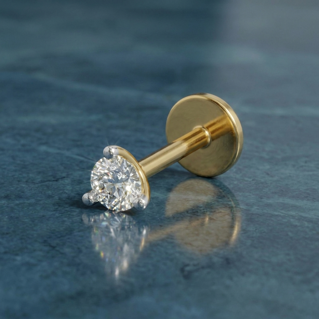 Sparkles 0.01ct Solitaire Diamond Stud Nose Pin