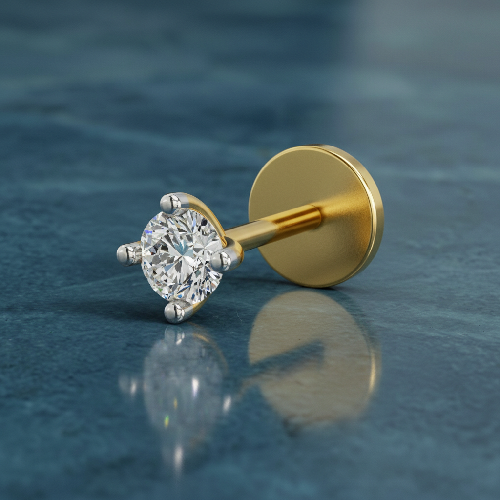 Luminous Solitaire Diamond Nose Pin