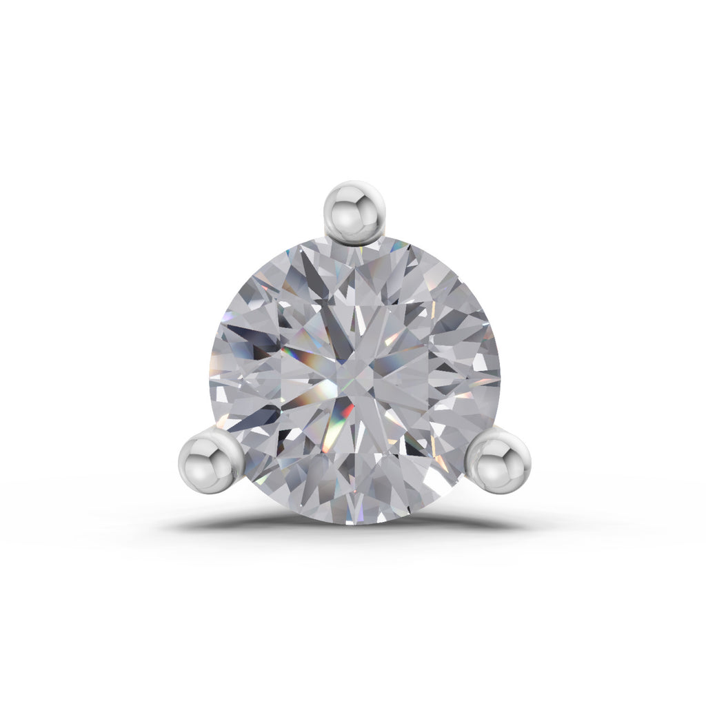 0.07 Carat 3 Prong Solitaire Diamond Nose Pin 14K - Rose Gold