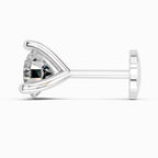 0.07 Carat 3 Prong Solitaire Diamond Nose Pin 14K - White Gold