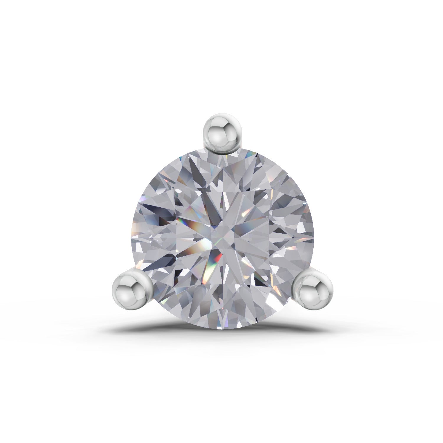 0.07 Carat 3 Prong Solitaire Diamond Nose Pin 14K - White Gold