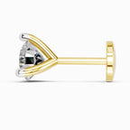 0.07 Carat 3 Prong Solitaire Diamond Nose Pin 14K