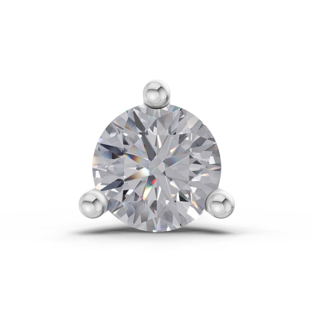 0.07 Carat 3 Prong Solitaire Diamond Nose Pin 14K