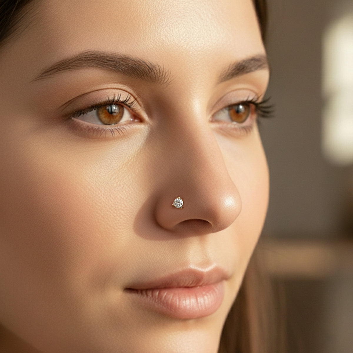 Brilliant Floral Diamond Nose Pin
