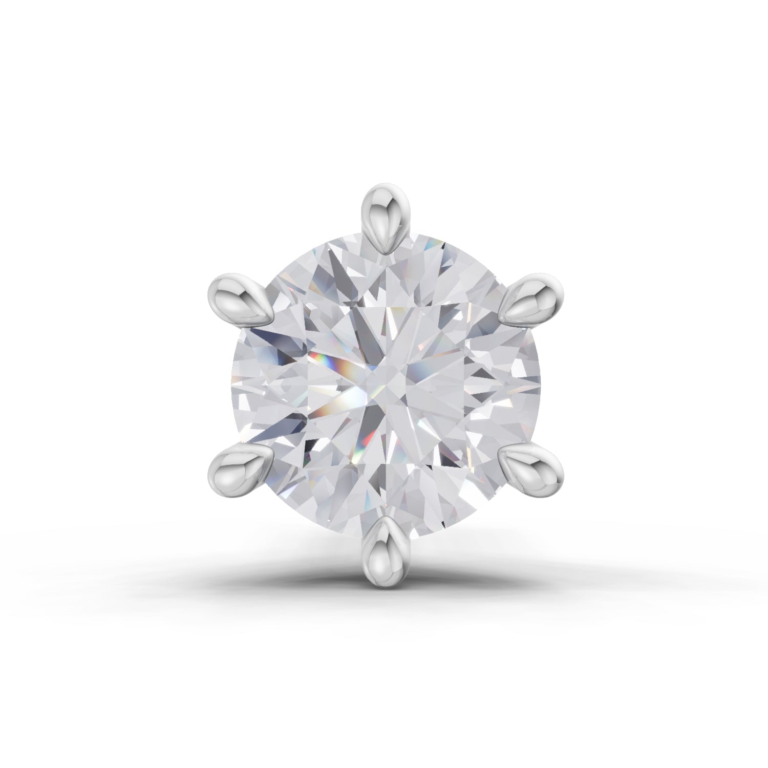 0.15 Carat 6 Prong Solitaire Diamond Nose Pin 14K - Rose Gold