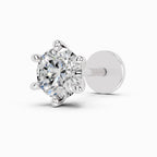 0.15 Carat 6 Prong Solitaire Diamond Nose Pin 14K - White Gold