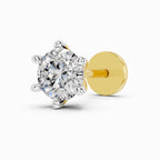 0.15 Carat 6 Prong Solitaire Diamond Nose Pin 14K