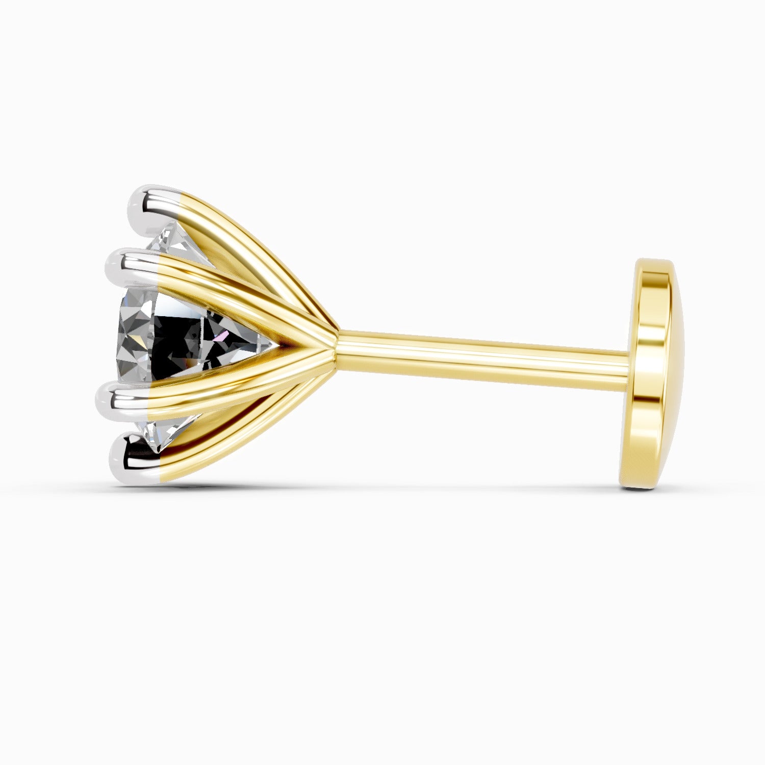 0.15 Carat 6 Prong Solitaire Diamond Nose Pin 14K