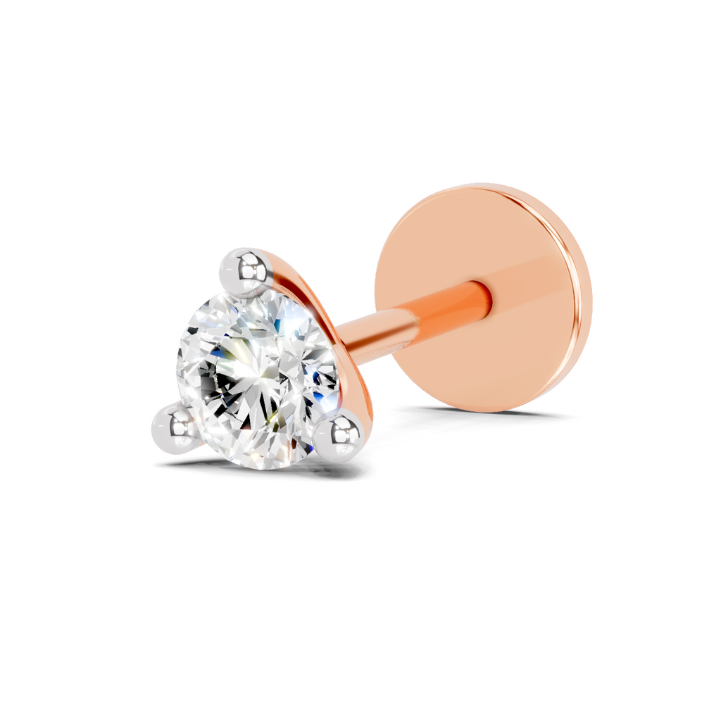 0.1 Carat Lumi Solitaire Diamond Nose Pin 14K - Rose Gold
