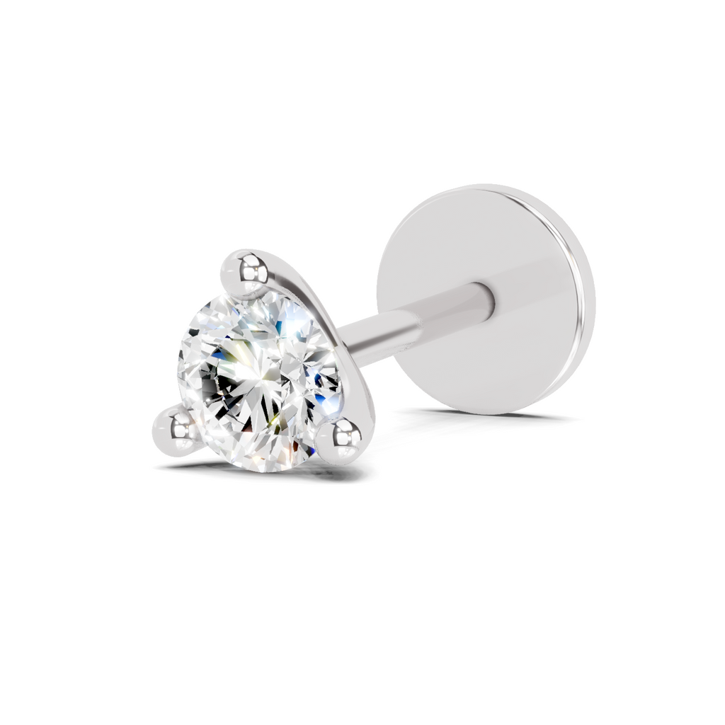 0.1 Carat Lumi Solitaire Diamond Nose Pin 14K - White Gold