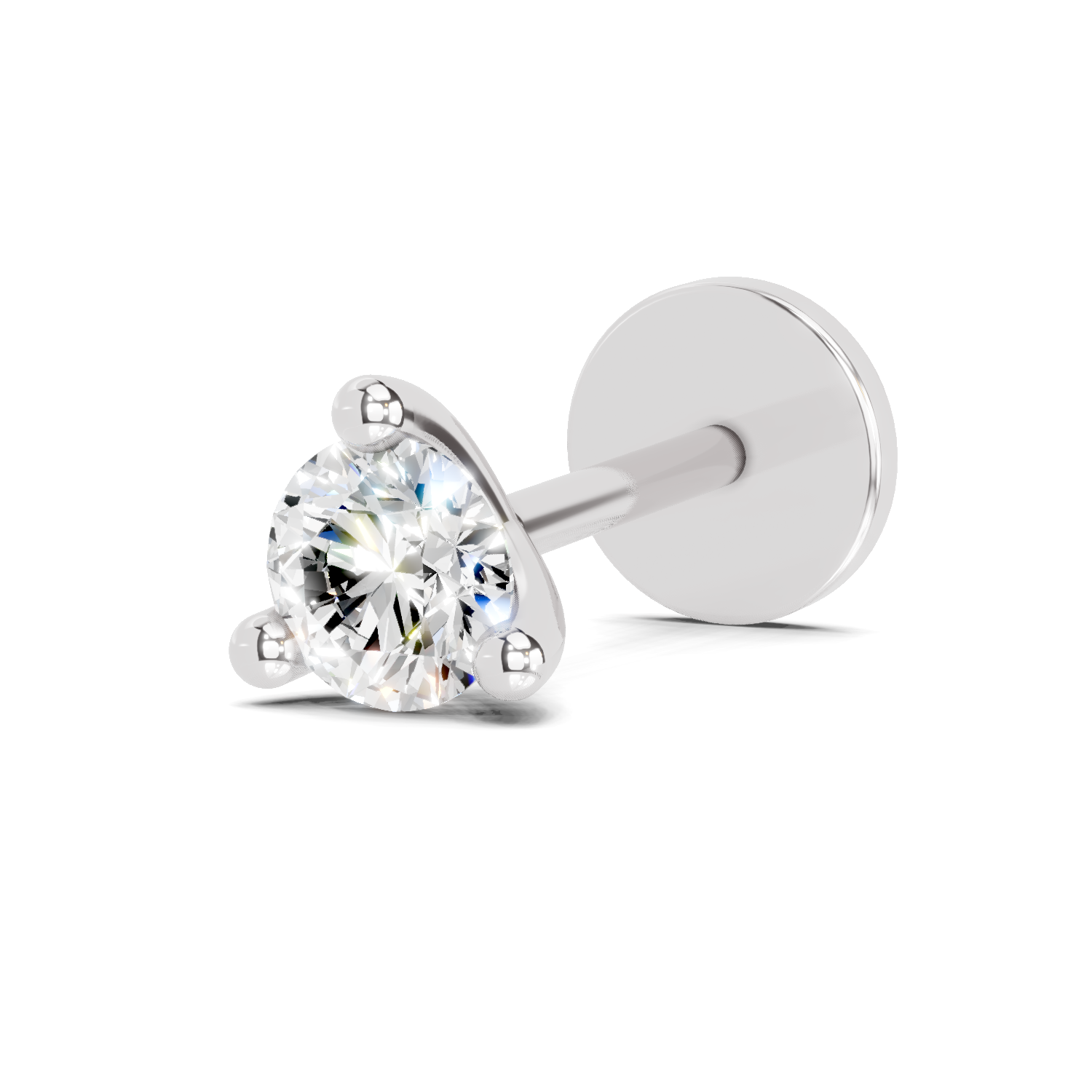 0.1 Carat Lumi Solitaire Diamond Nose Pin 14K - White Gold