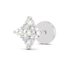 0.08 Carat Kite Cluster Labret Nosepin 14K - White Gold