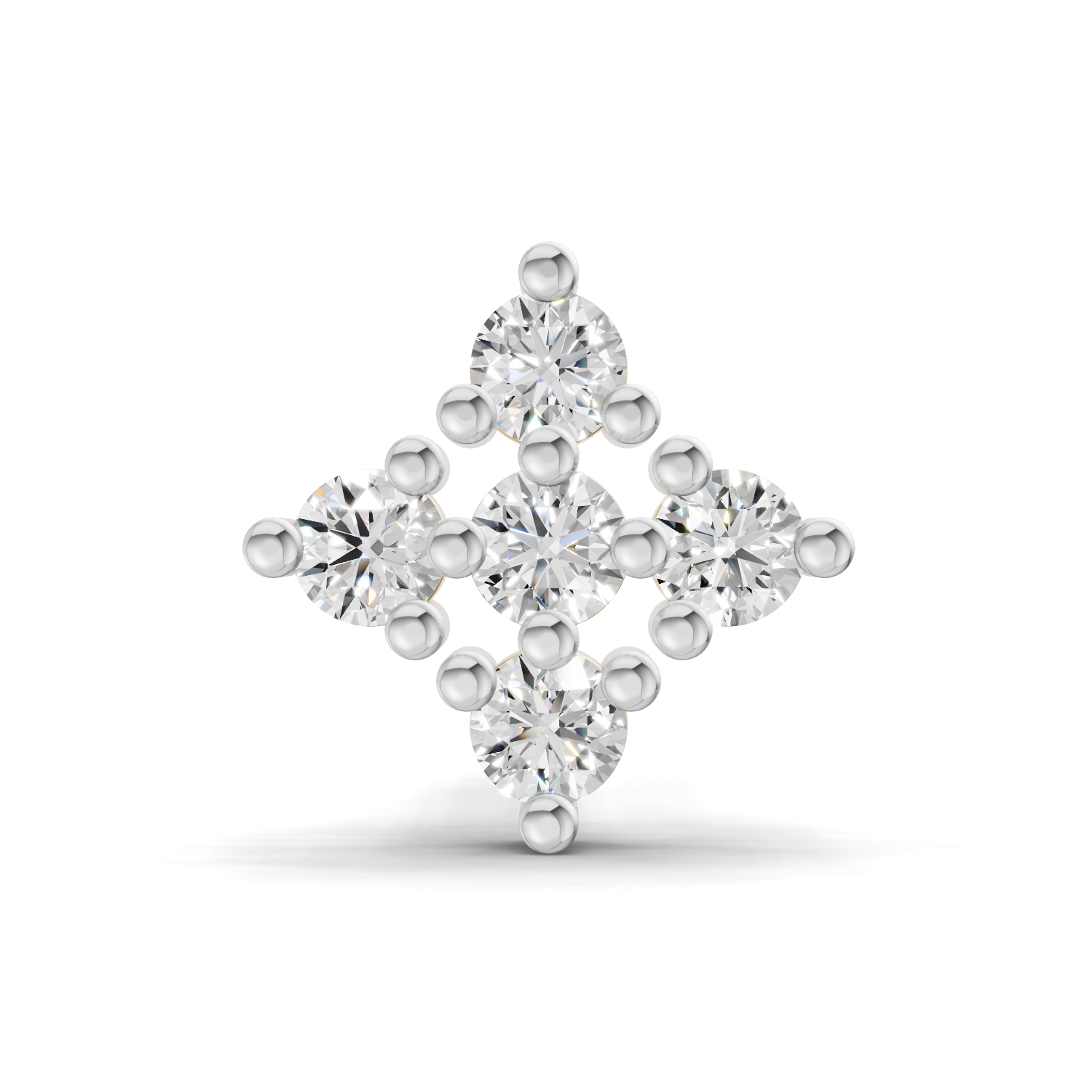 0.08 Carat Kite Cluster Labret Nosepin 14K