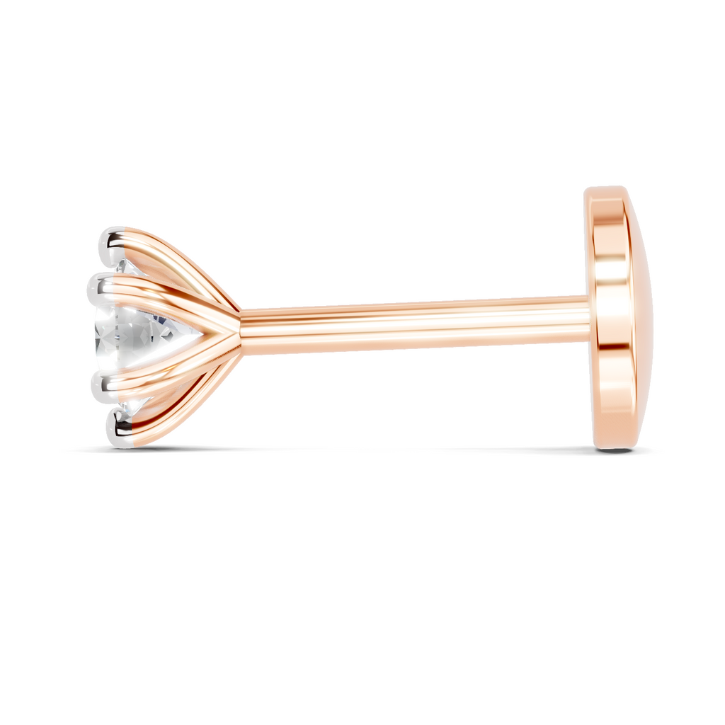 0.11 Carat Solitaire Nova Diamond Nose Pin 14K - Rose Gold