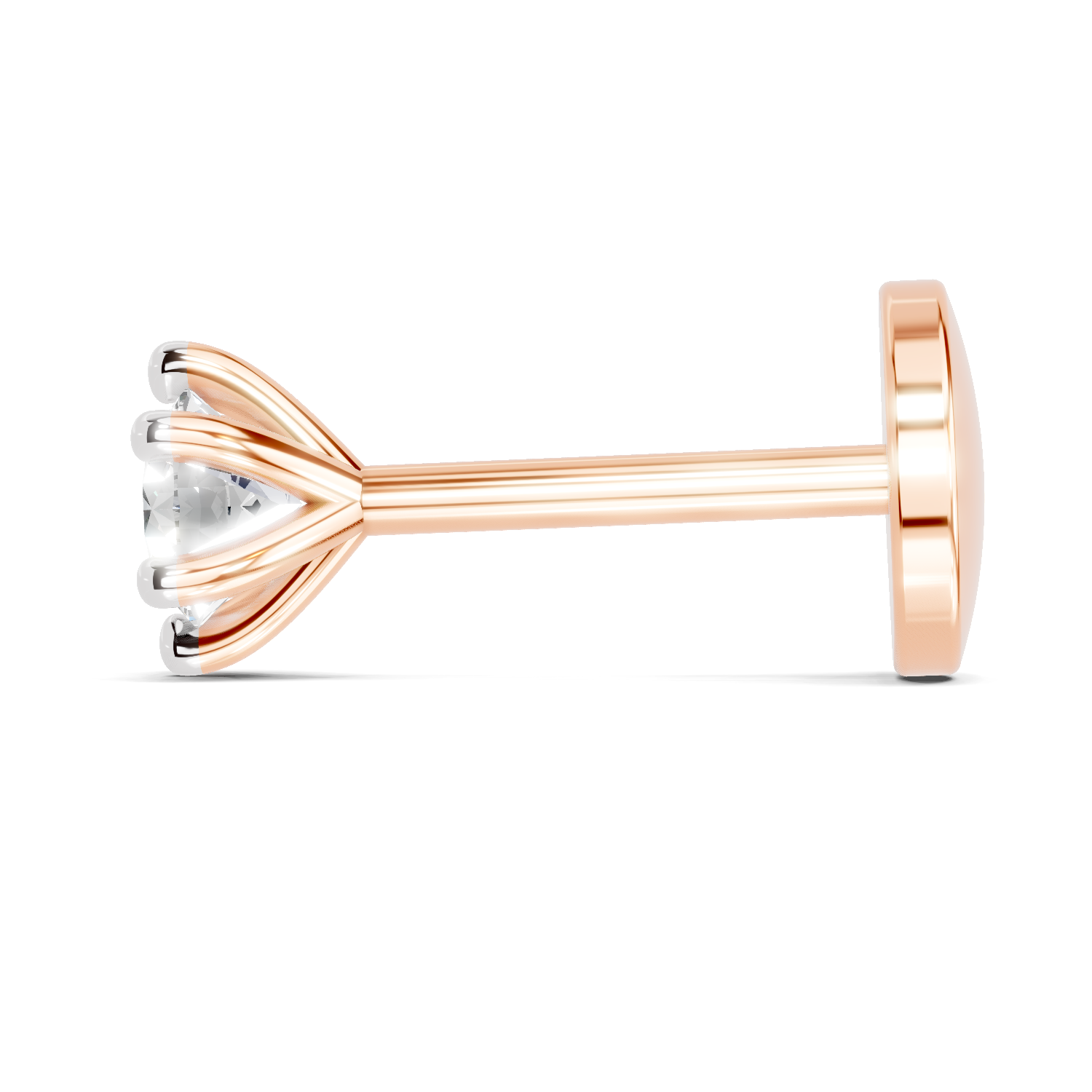 0.11 Carat Solitaire Nova Diamond Nose Pin 14K - Rose Gold