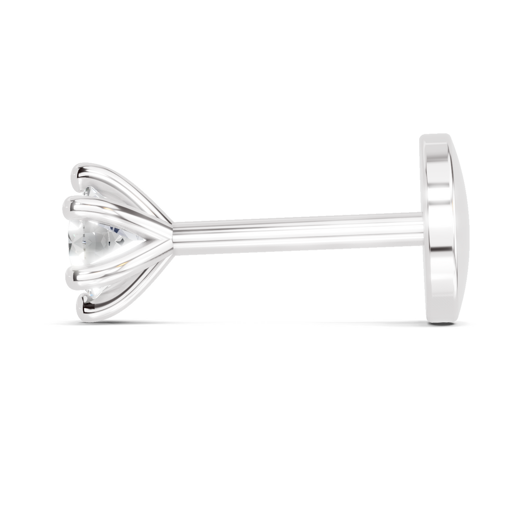 0.11 Carat Solitaire Nova Diamond Nose Pin 14K - White Gold