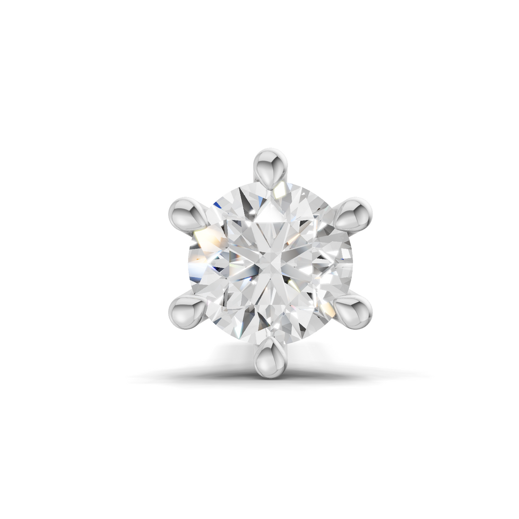 0.11 Carat Solitaire Nova Diamond Nose Pin 14K - White Gold