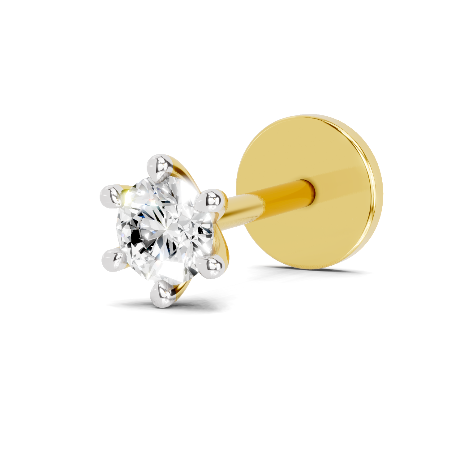 0.11 Carat Solitaire Nova Diamond Nose Pin 14K