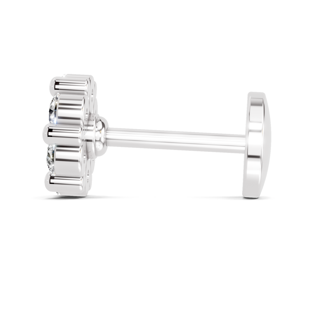 0.18 Carat Delicate Petal Cluster Nosepin 14K - White Gold
