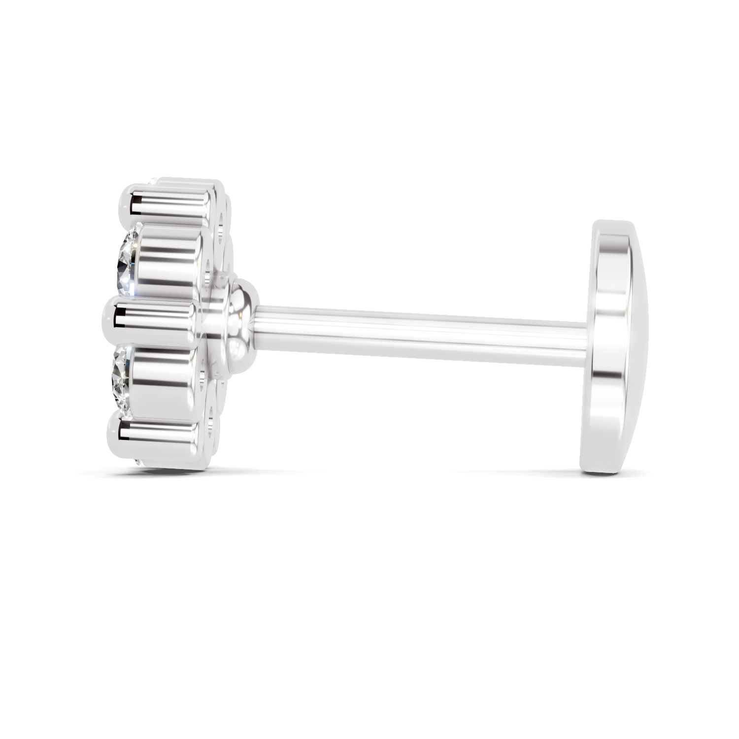 Glistening Petal Cluster Diamond Nose Pin