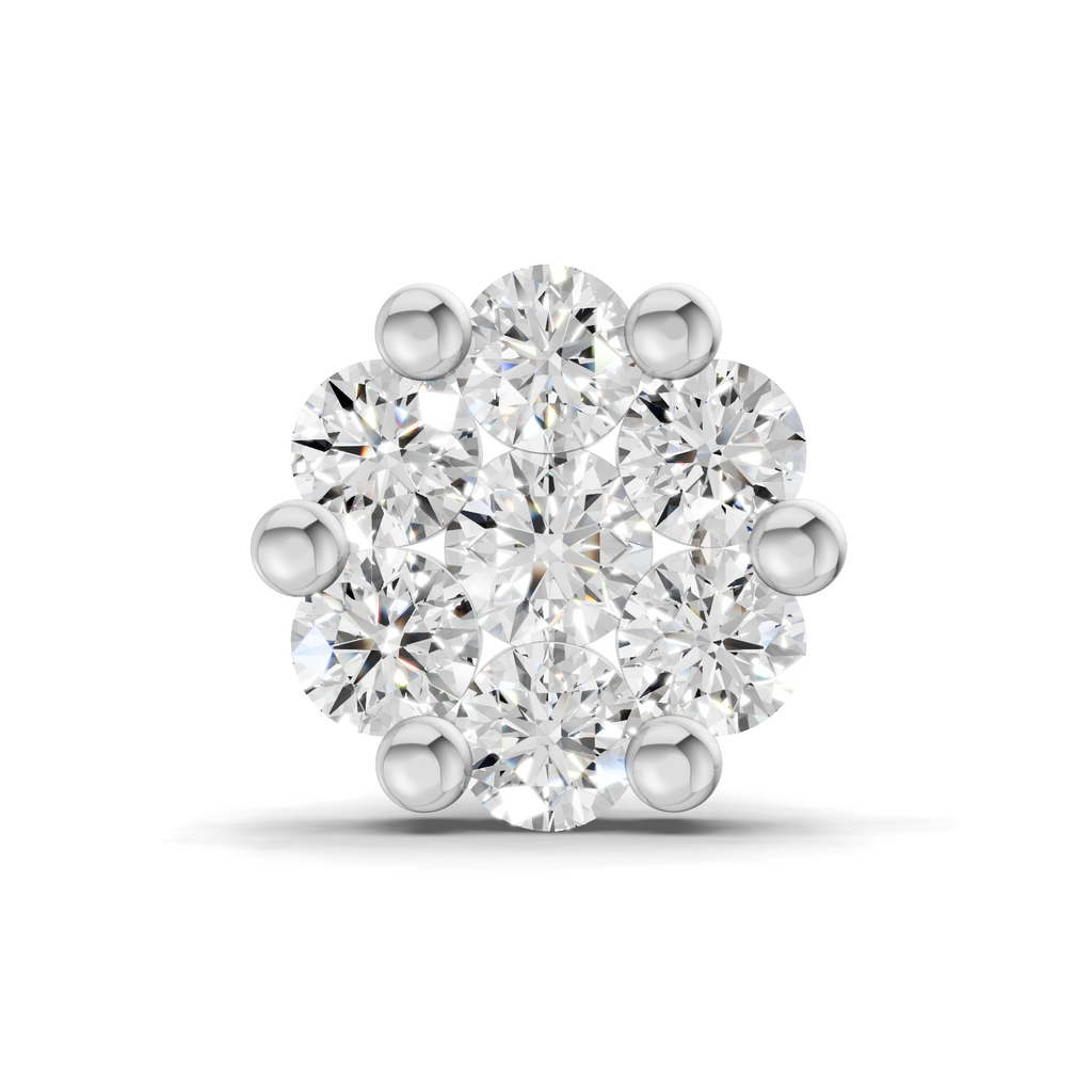 0.18 Carat Delicate Petal Cluster Nosepin 14K - White Gold
