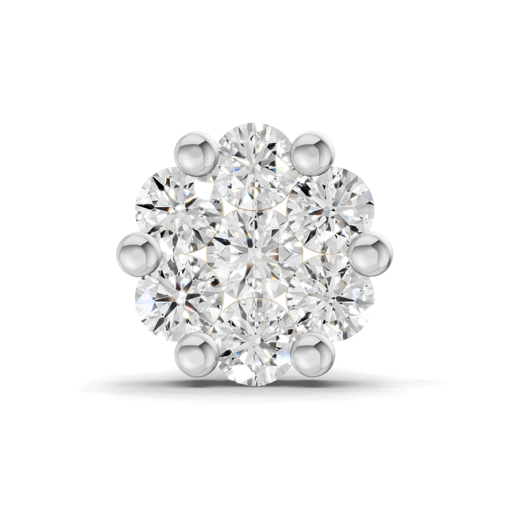 0.18 Carat Delicate Petal Cluster Nosepin 14K