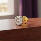Glistening Petal Cluster Diamond Nose Pin