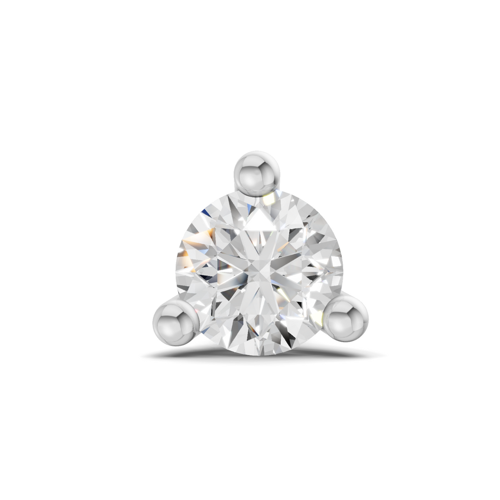 0.06 Carat Solitaire Diamond Nose Pin 14K - White Gold