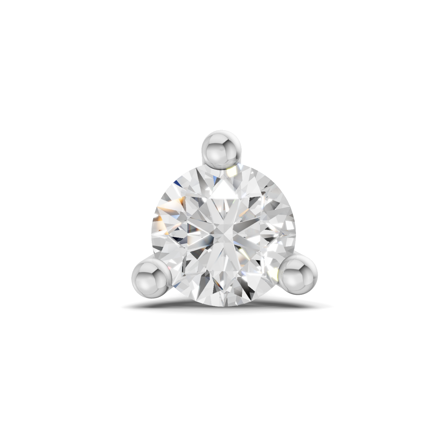 0.06 Carat Solitaire Diamond Nose Pin 14K - White Gold