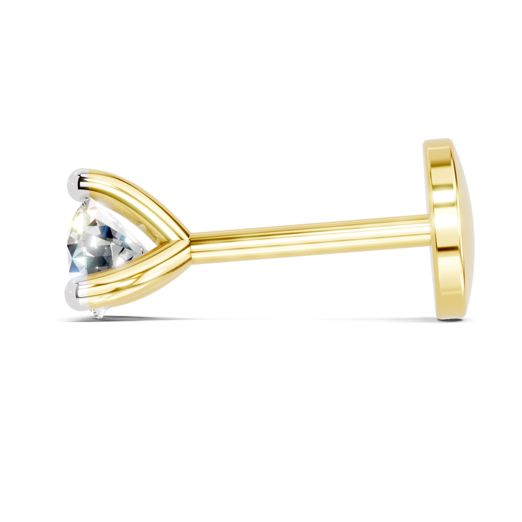 0.06 Carat Solitaire Diamond Nose Pin 14K