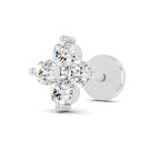0.1 Carat Cluster Diamond Nose Pin 14K - White Gold