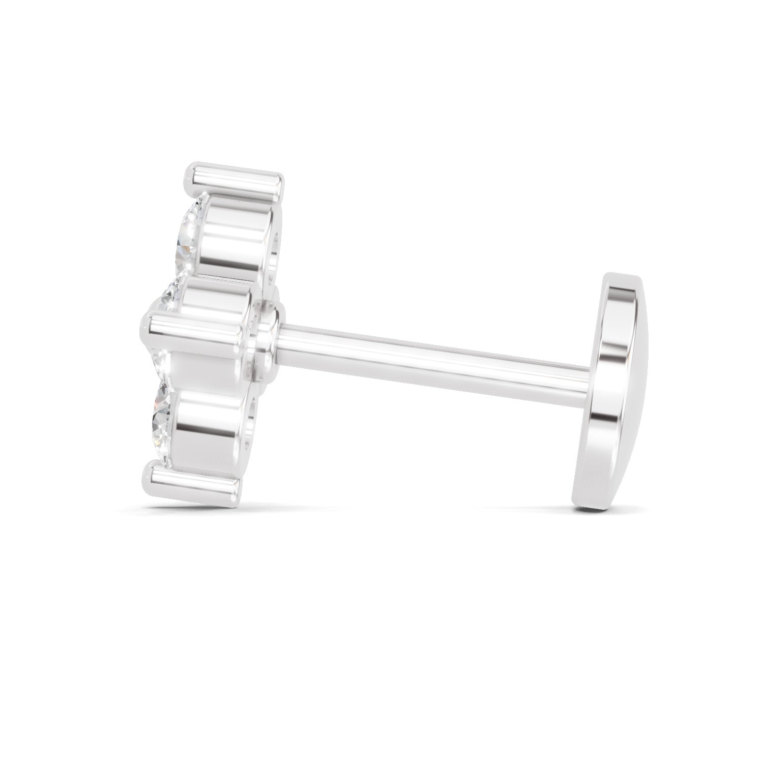 0.1 Carat Cluster Diamond Nose Pin 14K - White Gold