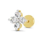 0.1 Carat Cluster Diamond Nose Pin 14K