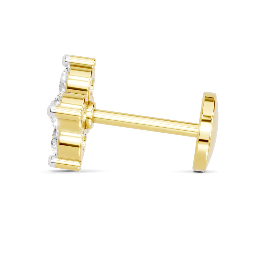 0.1 Carat Cluster Diamond Nose Pin 14K