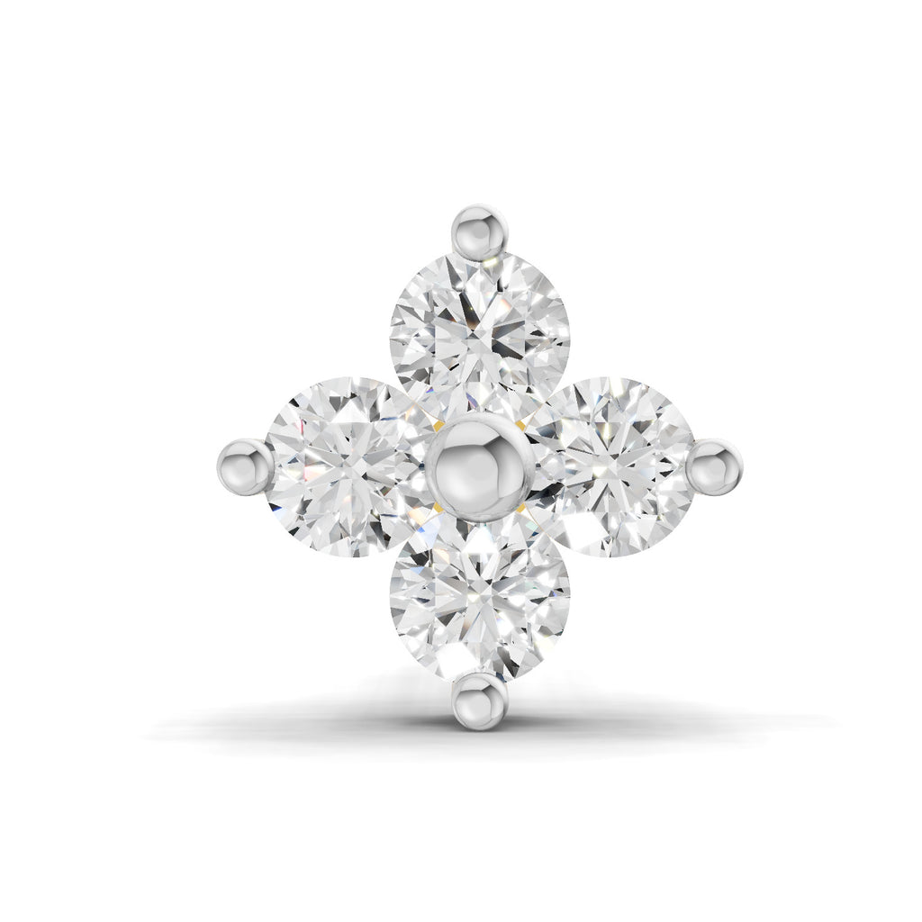 0.1 Carat Cluster Diamond Nose Pin 14K