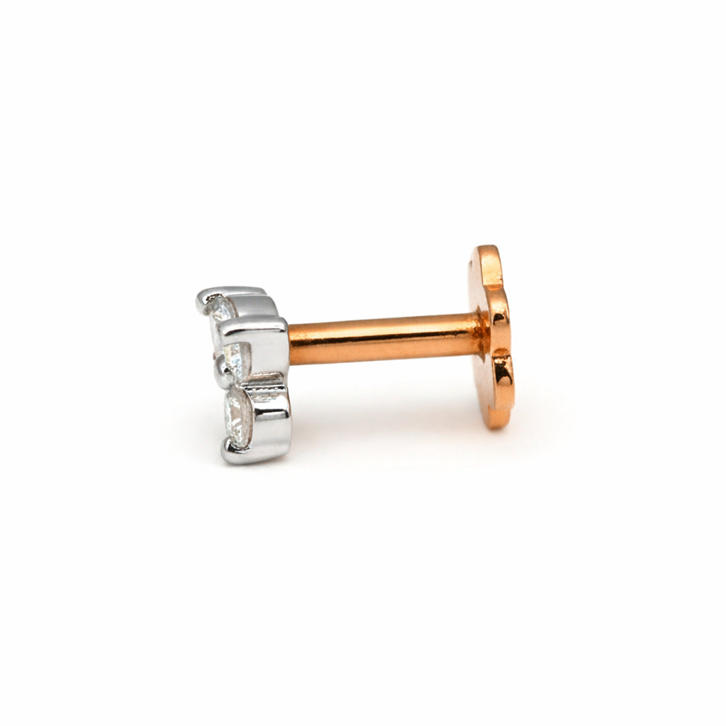 0.03 Ct Floral Nosepin 14Kt - Rose Gold