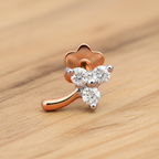 Dazzling Floral Diamond Nose Pin