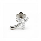 0.03 Ct Floral Nosepin 14Kt - White Gold