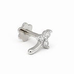 0.03 Ct Floral Nosepin 14Kt - White Gold