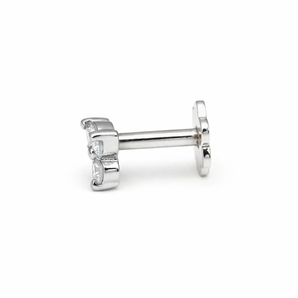 0.03 Ct Floral Nosepin 14Kt - White Gold