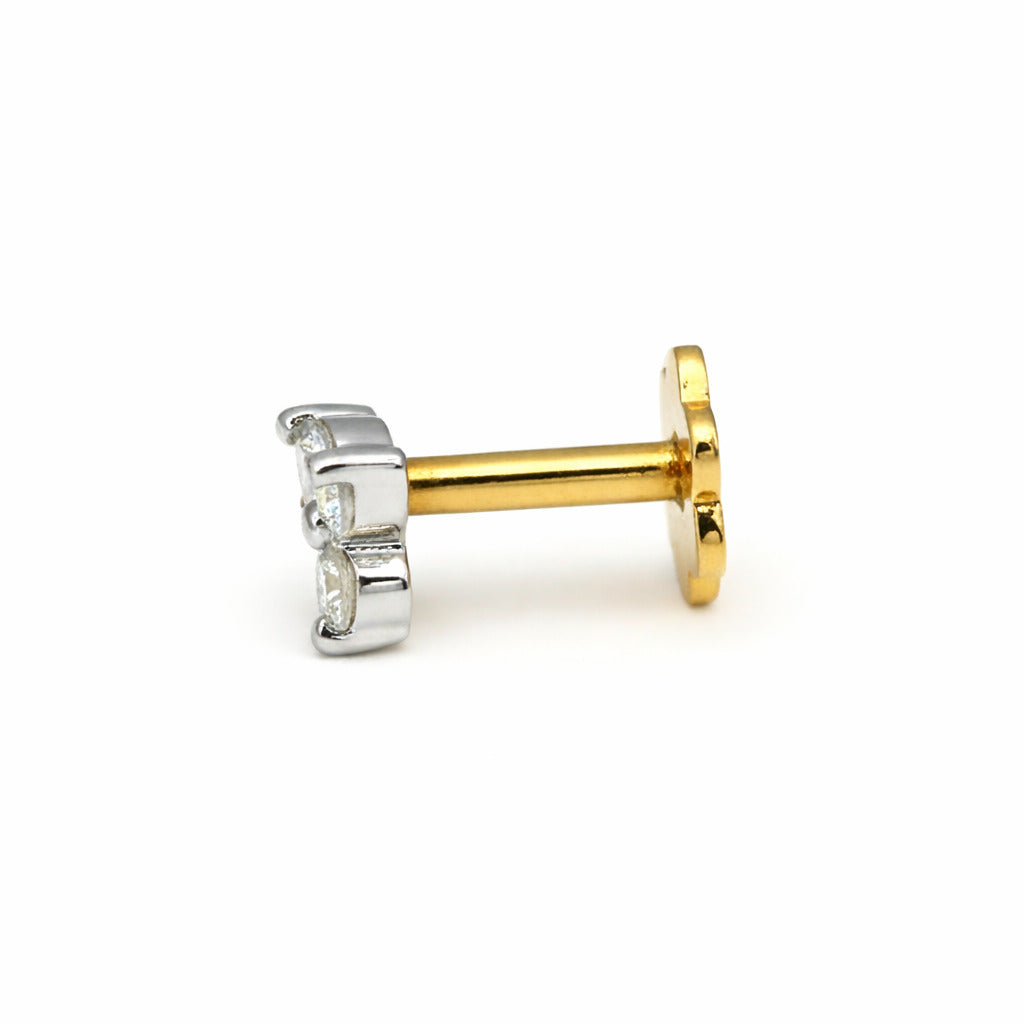 0.03 Ct Floral Nosepin 14Kt