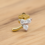 Dazzling Floral Diamond Nose Pin